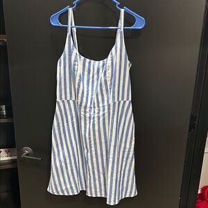 Blue and White Striped Dress